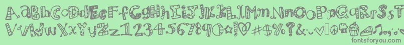 Mhvzooparty Font – Gray Fonts on Green Background