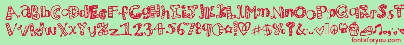 Mhvzooparty Font – Red Fonts on Green Background