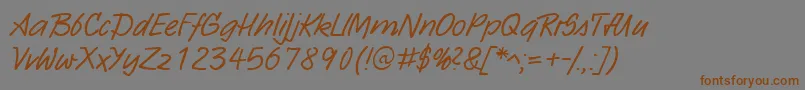 HwSarxDb Font – Brown Fonts on Gray Background