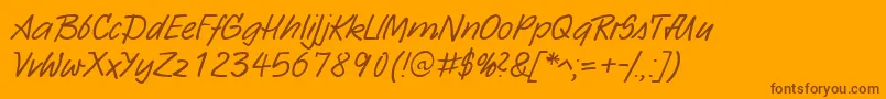 fuente HwSarxDb – Fuentes Marrones Sobre Fondo Naranja