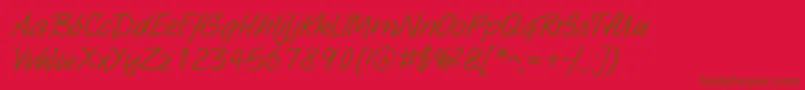 HwSarxDb Font – Brown Fonts on Red Background