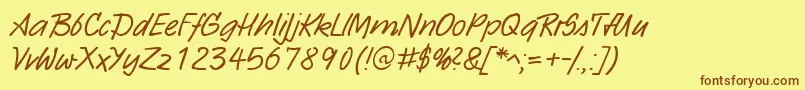 Шрифт HwSarxDb – коричневые шрифты на жёлтом фоне