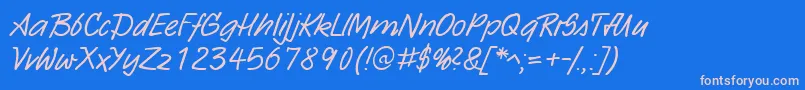 フォントHwSarxDb – ピンクの文字、青い背景