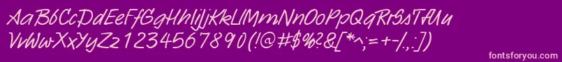 HwSarxDb-Schriftart – Rosa Schriften auf violettem Hintergrund