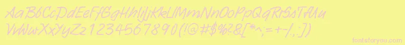HwSarxDb Font – Pink Fonts on Yellow Background