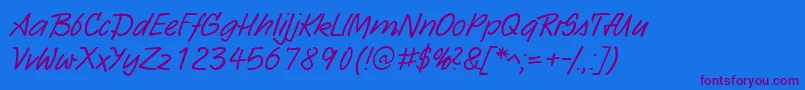 HwSarxDb Font – Purple Fonts on Blue Background
