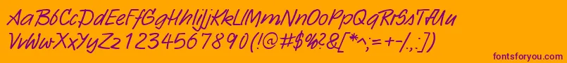 HwSarxDb Font – Purple Fonts on Orange Background