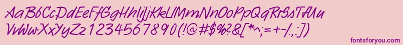 HwSarxDb-Schriftart – Violette Schriften auf rosa Hintergrund
