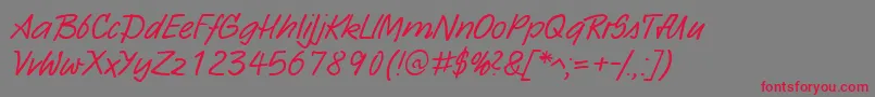 HwSarxDb Font – Red Fonts on Gray Background