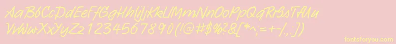 HwSarxDb Font – Yellow Fonts on Pink Background
