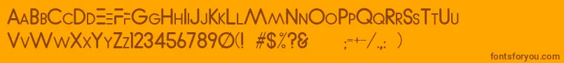 WvelezLogofont-Schriftart – Braune Schriften auf orangefarbenem Hintergrund