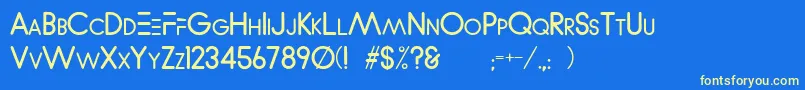 WvelezLogofont Font – Yellow Fonts on Blue Background