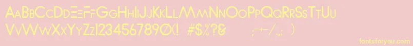 WvelezLogofont Font – Yellow Fonts on Pink Background