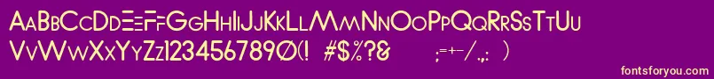 WvelezLogofont-fontti – keltaiset fontit violetilla taustalla