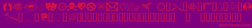 Oddsod-Schriftart – Rote Schriften auf violettem Hintergrund