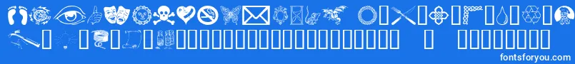 Fonte Oddsod – fontes brancas em um fundo azul