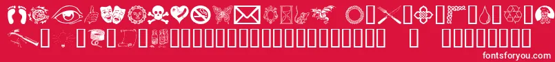 Fonte Oddsod – fontes brancas em um fundo vermelho