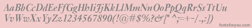 KisClassicoBolditalic Font – Gray Fonts on Pink Background