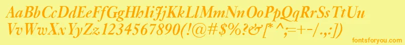 KisClassicoBolditalic Font – Orange Fonts on Yellow Background