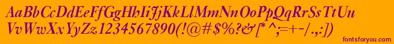 KisClassicoBolditalic Font – Purple Fonts on Orange Background