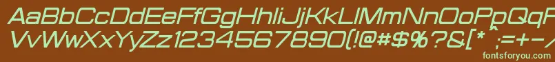 ProbertItalic-fontti – vihreät fontit ruskealla taustalla