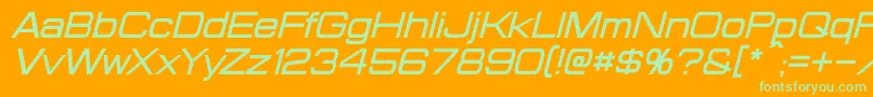 ProbertItalic Font – Green Fonts on Orange Background