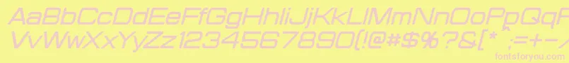 ProbertItalic-fontti – vaaleanpunaiset fontit keltaisella taustalla