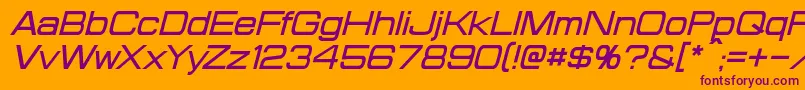 フォントProbertItalic – オレンジの背景に紫のフォント