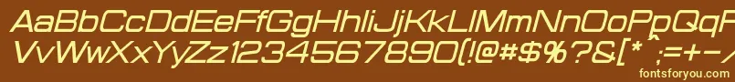 ProbertItalic-fontti – keltaiset fontit ruskealla taustalla