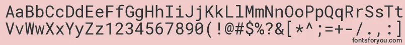 RobotomonoRegular Font – Black Fonts on Pink Background
