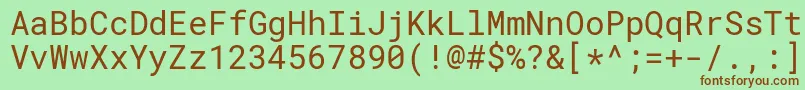 RobotomonoRegular Font – Brown Fonts on Green Background