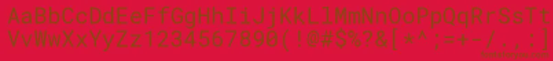 RobotomonoRegular-Schriftart – Braune Schriften auf rotem Hintergrund