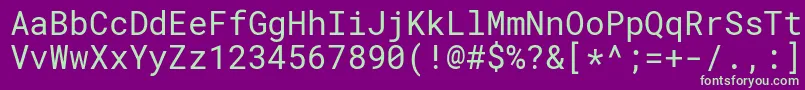 Czcionka RobotomonoRegular – zielone czcionki na fioletowym tle