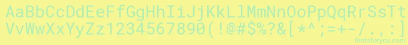 フォントRobotomonoRegular – 黄色い背景に緑の文字