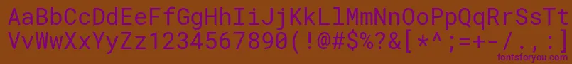 Fonte RobotomonoRegular – fontes roxas em um fundo marrom