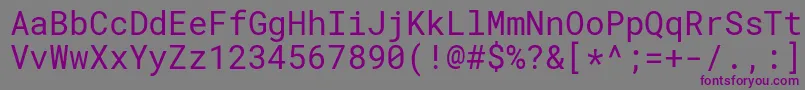 フォントRobotomonoRegular – 紫色のフォント、灰色の背景