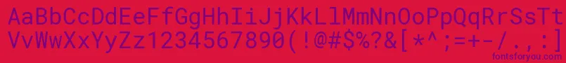 RobotomonoRegular Font – Purple Fonts on Red Background