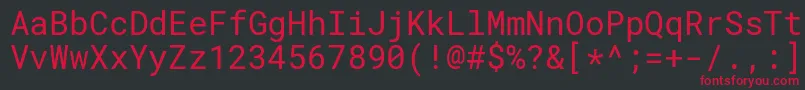 Czcionka RobotomonoRegular – czerwone czcionki na czarnym tle