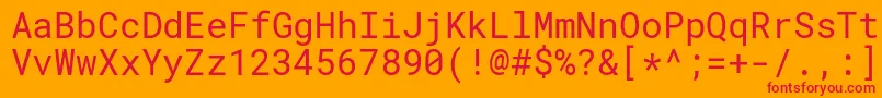 RobotomonoRegular Font – Red Fonts on Orange Background