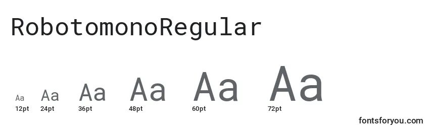Размеры шрифта RobotomonoRegular