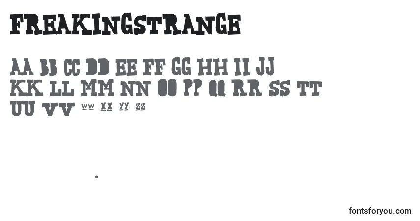 FreakingStrange-fontti – aakkoset, numerot, erikoismerkit