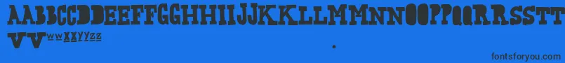 FreakingStrange Font – Black Fonts on Blue Background