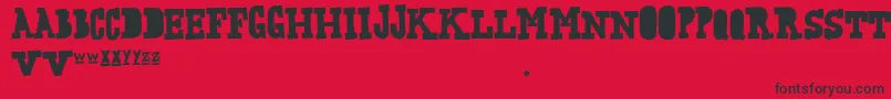 FreakingStrange Font – Black Fonts on Red Background