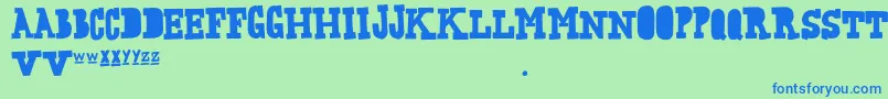 FreakingStrange Font – Blue Fonts on Green Background