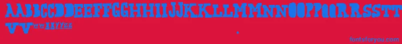 FreakingStrange Font – Blue Fonts on Red Background