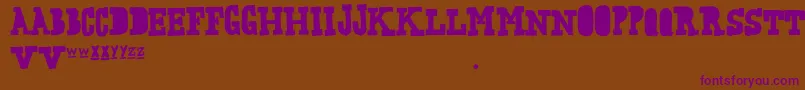 FreakingStrange-Schriftart – Violette Schriften auf braunem Hintergrund