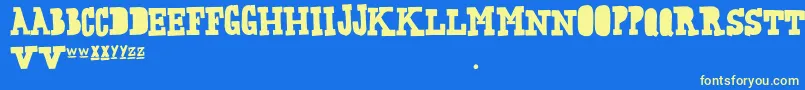 FreakingStrange Font – Yellow Fonts on Blue Background