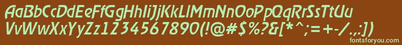 Шрифт RewindermediumItalic – зелёные шрифты на коричневом фоне