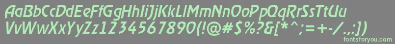 RewindermediumItalic-fontti – vihreät fontit harmaalla taustalla