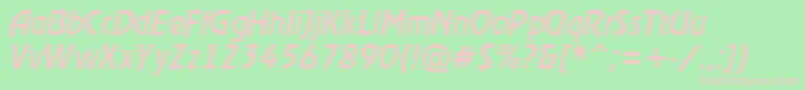 フォントRewindermediumItalic – 緑の背景にピンクのフォント